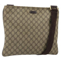 Gucci Zip Top Messenger Bag Gg Coated Canvas Beige Pvc Shoulder Bag Bag (Pre-Owned)