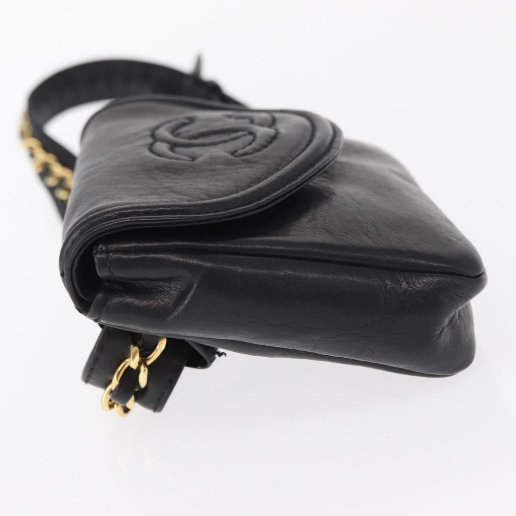 Chanel Chain Envelope Belt Bag Quilted Calfskin Black Leather Clutche & Pouche Bag