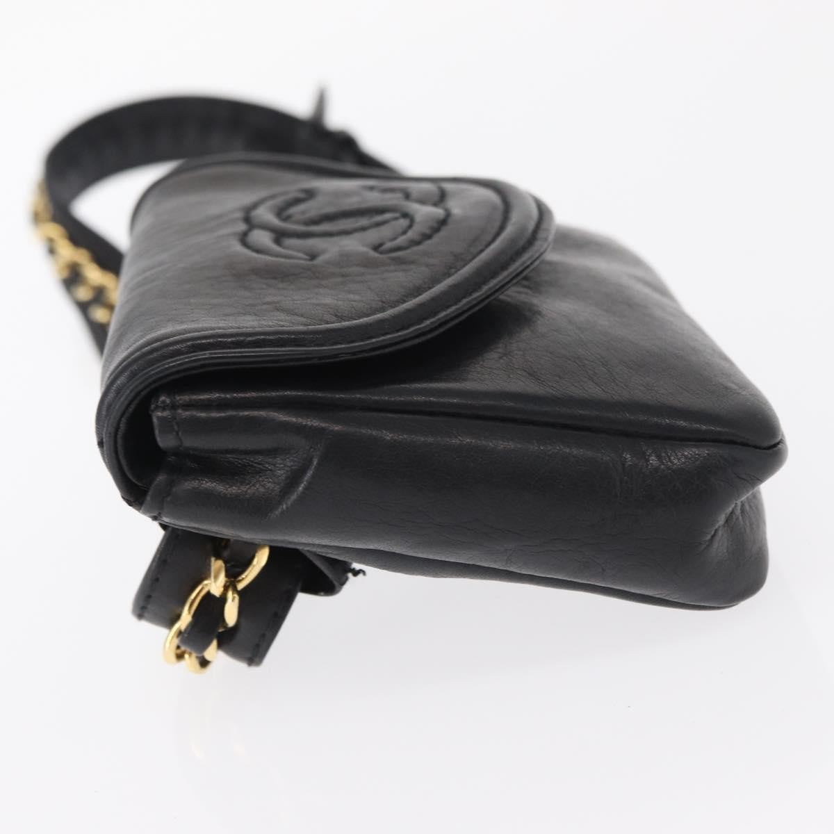 Chanel Chain Envelope Belt Bag Quilted Calfskin Black Leather Clutche & Pouche Bag
