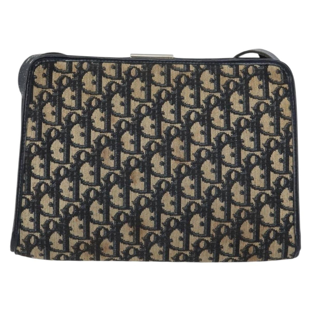 Christian Dior Vintage Trotter Shoulder Bag Canvas Navy Canvas Shoulder Bag Bag (Pre-Owned)