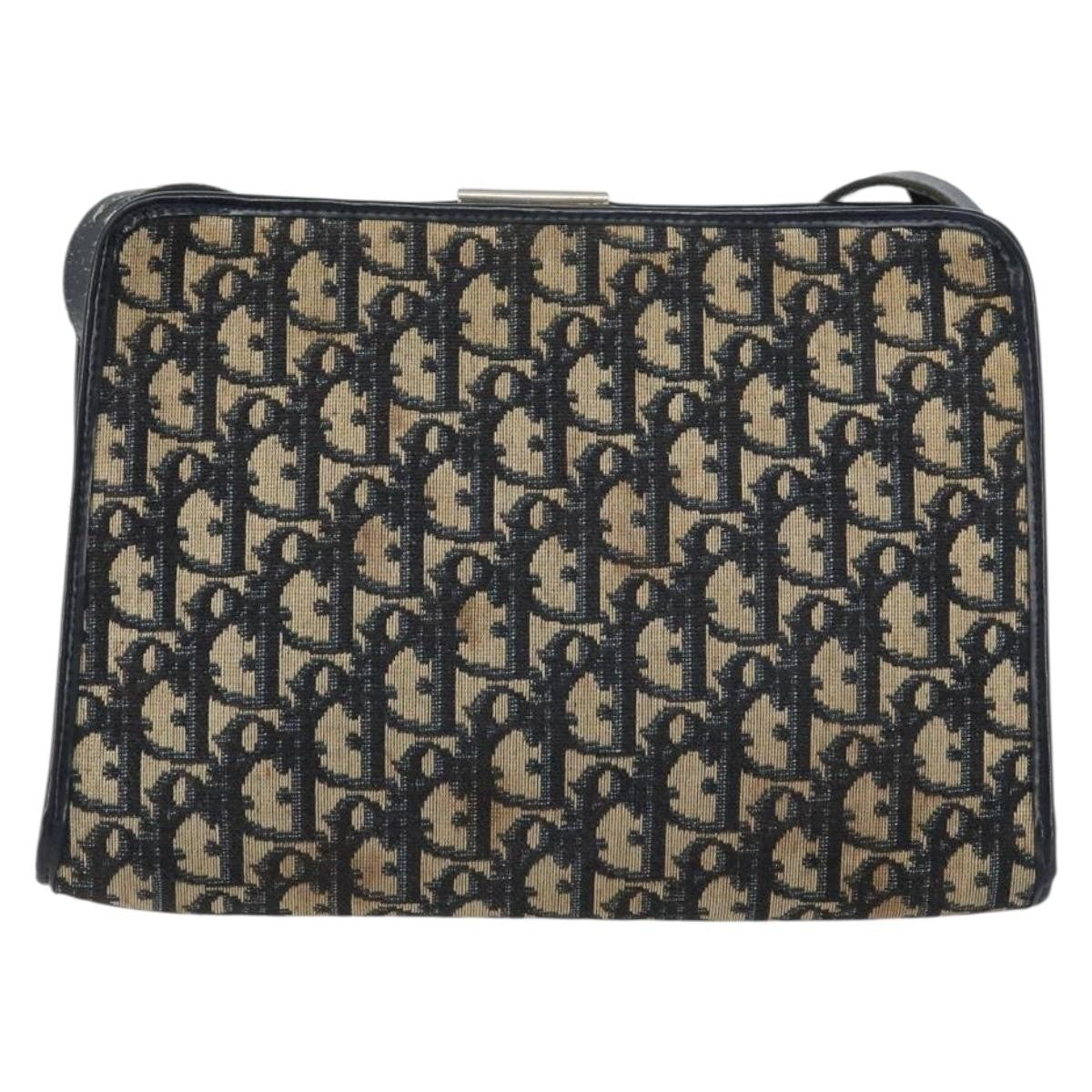 Christian Dior Vintage Trotter Shoulder Bag Canvas Navy Canvas Shoulder Bag Bag (Pre-Owned)