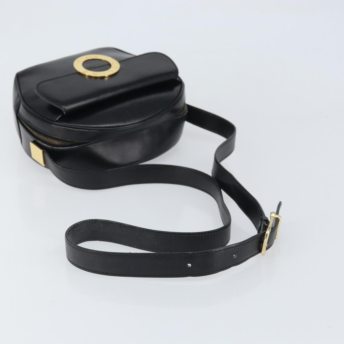 Celine Circle Logo Shoulder Bag Leather Black Leather Shoulder Bag Bag