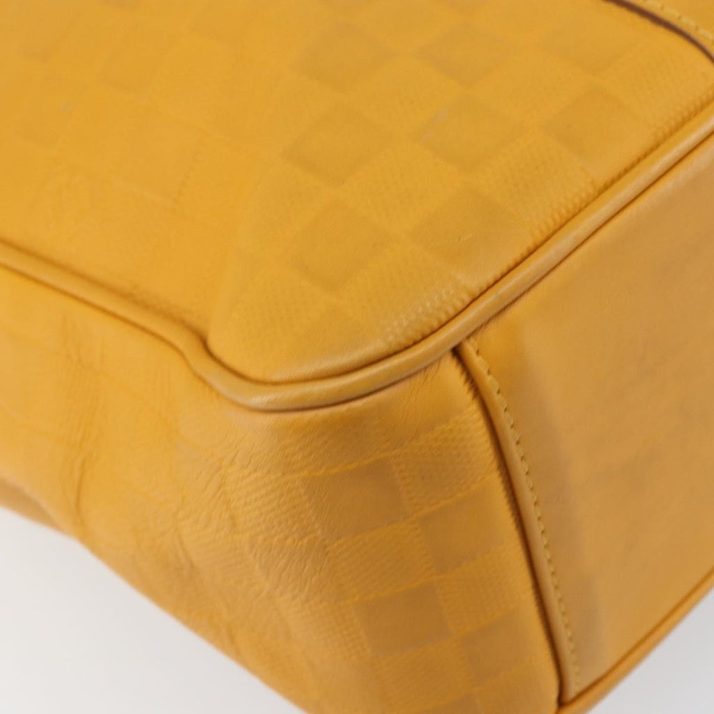 Louis Vuitton Tadao Handbag Damier Infini Leather Yellow Leather Handbag