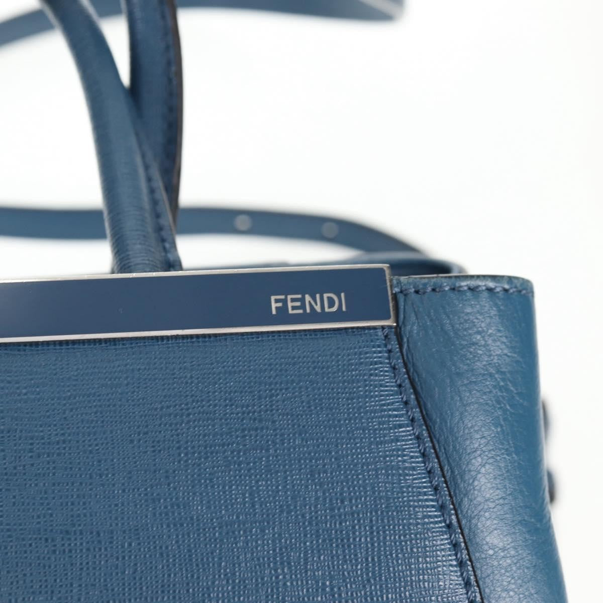 Fendi 2Jours Bag Leather Blue Leather Bag