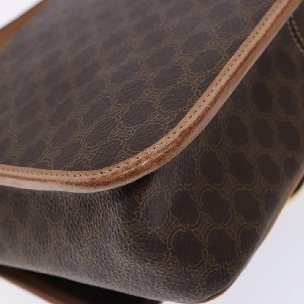 Celine Vintage Macadam Shoulder Bag Canvas Brown Canvas Bag
