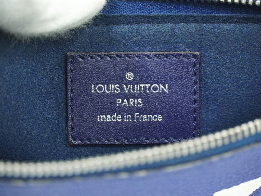 Louis Vuitton Double Zip Pochette Limited Edition Escale Monogram Giant Blue Canvas Shoulder Bag