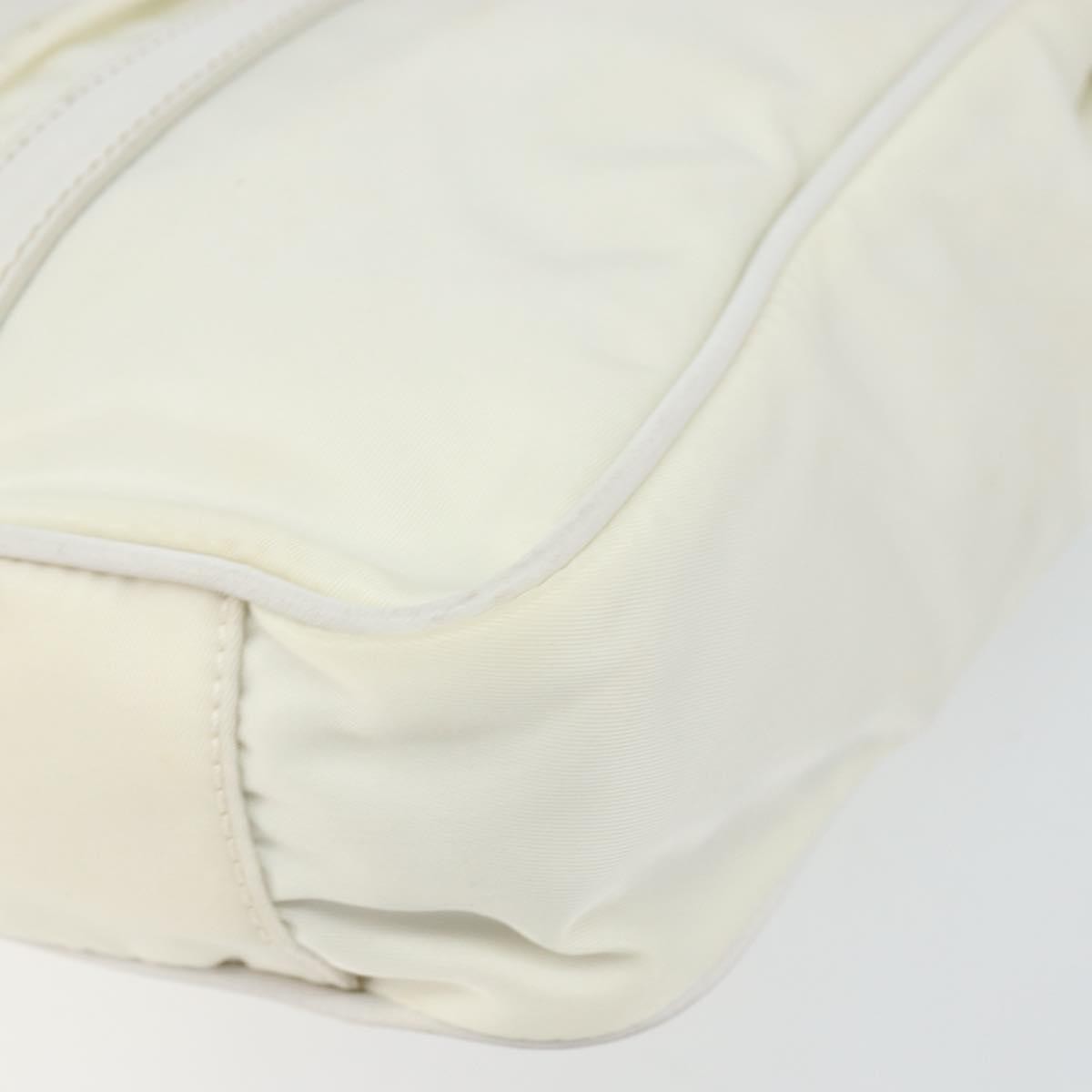 Prada Vintage Tote Tessuto With Leather White Nylon Tote Bag Bag