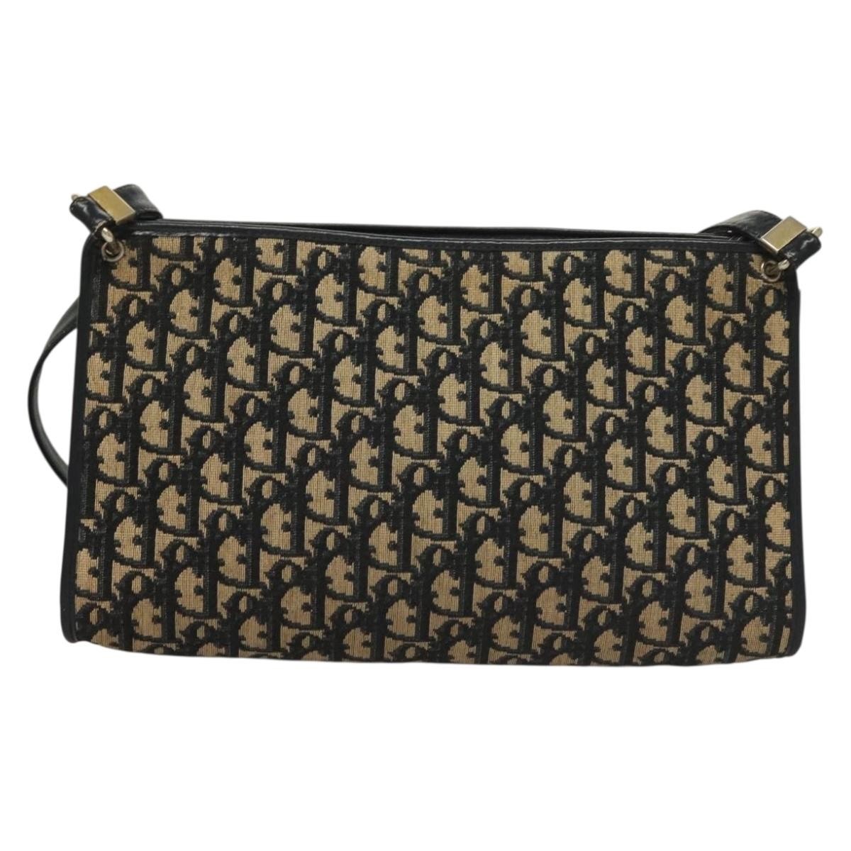 Christian Dior Vintage Trotter Shoulder Bag Canvas Navy Canvas Shoulder Bag Bag (Pre-Owned)