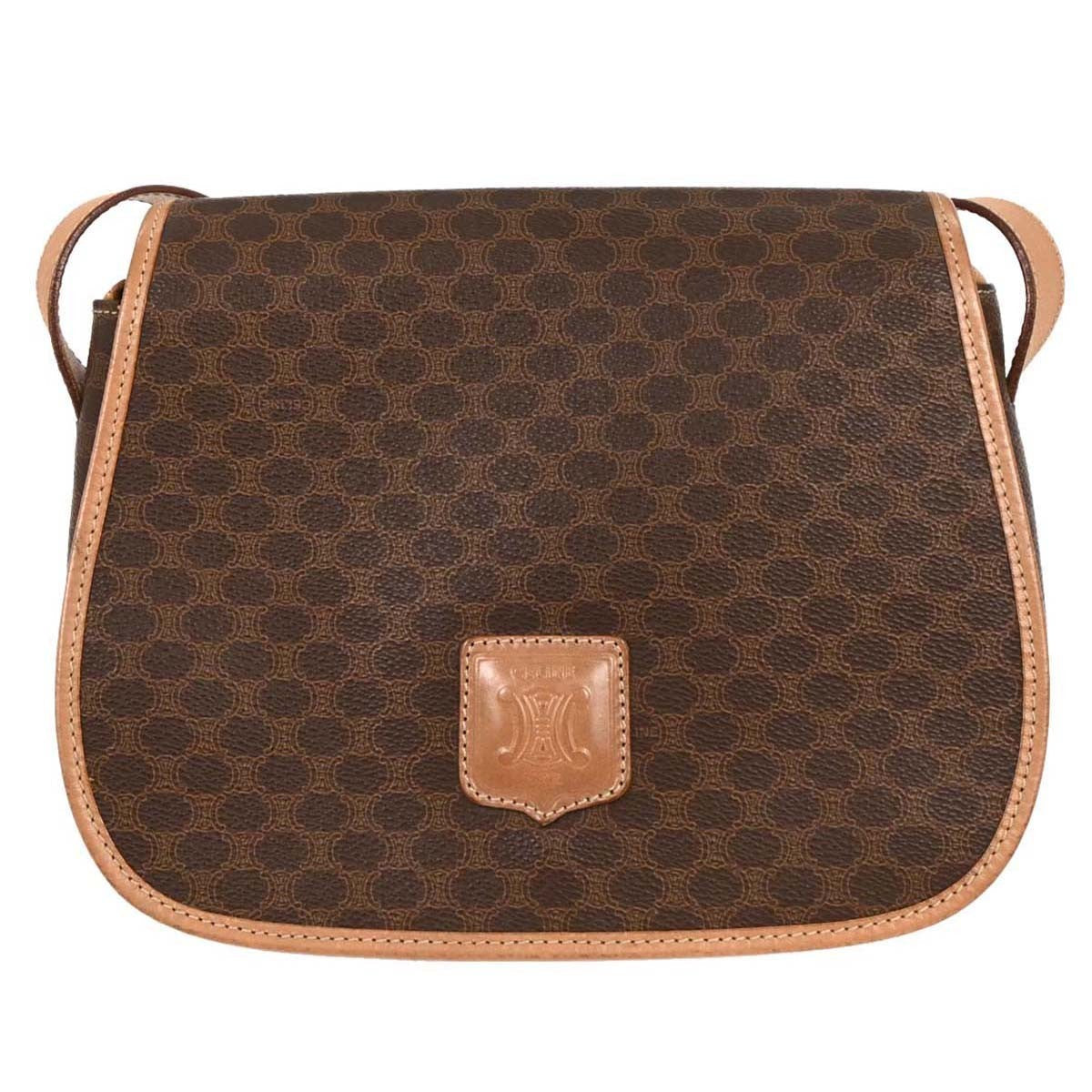Celine Macadam Shoulder Bag Canvas Brown Pvc Shoulder Bag Bag