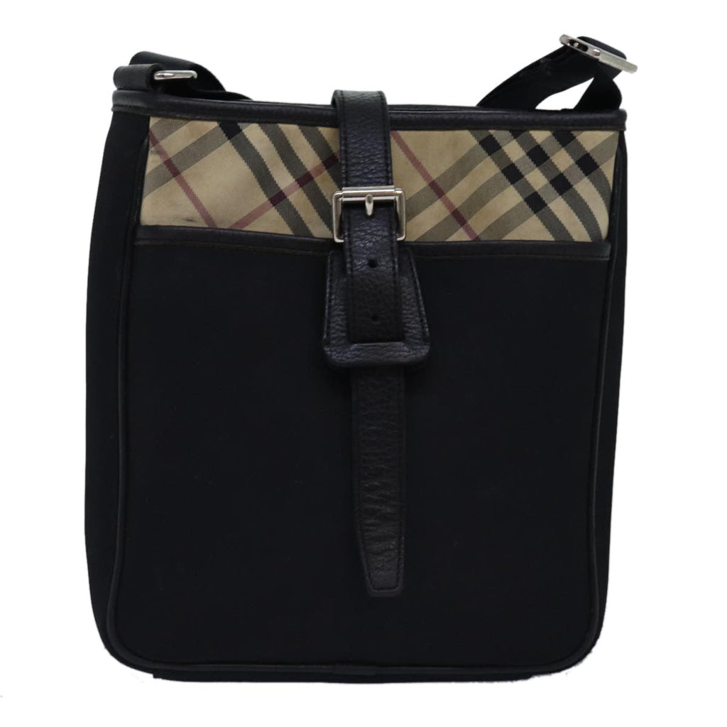 Burberry Nova Check Shoulder Bag Canvas Black Canvas Shoulder Bag