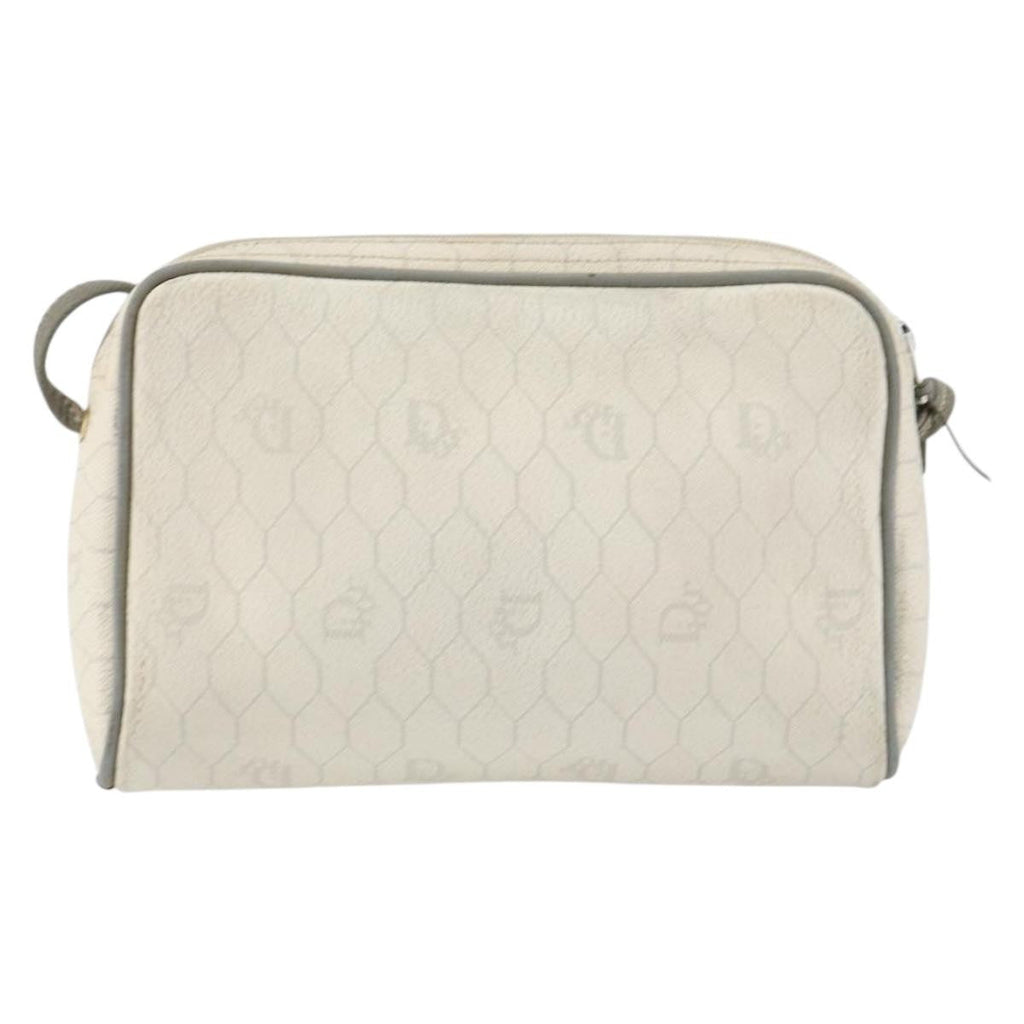 Christian Dior Vintage Honeycomb Shoulder Bag Canvas White Canvas Shoulder Bag Bag (Pre-Owned)