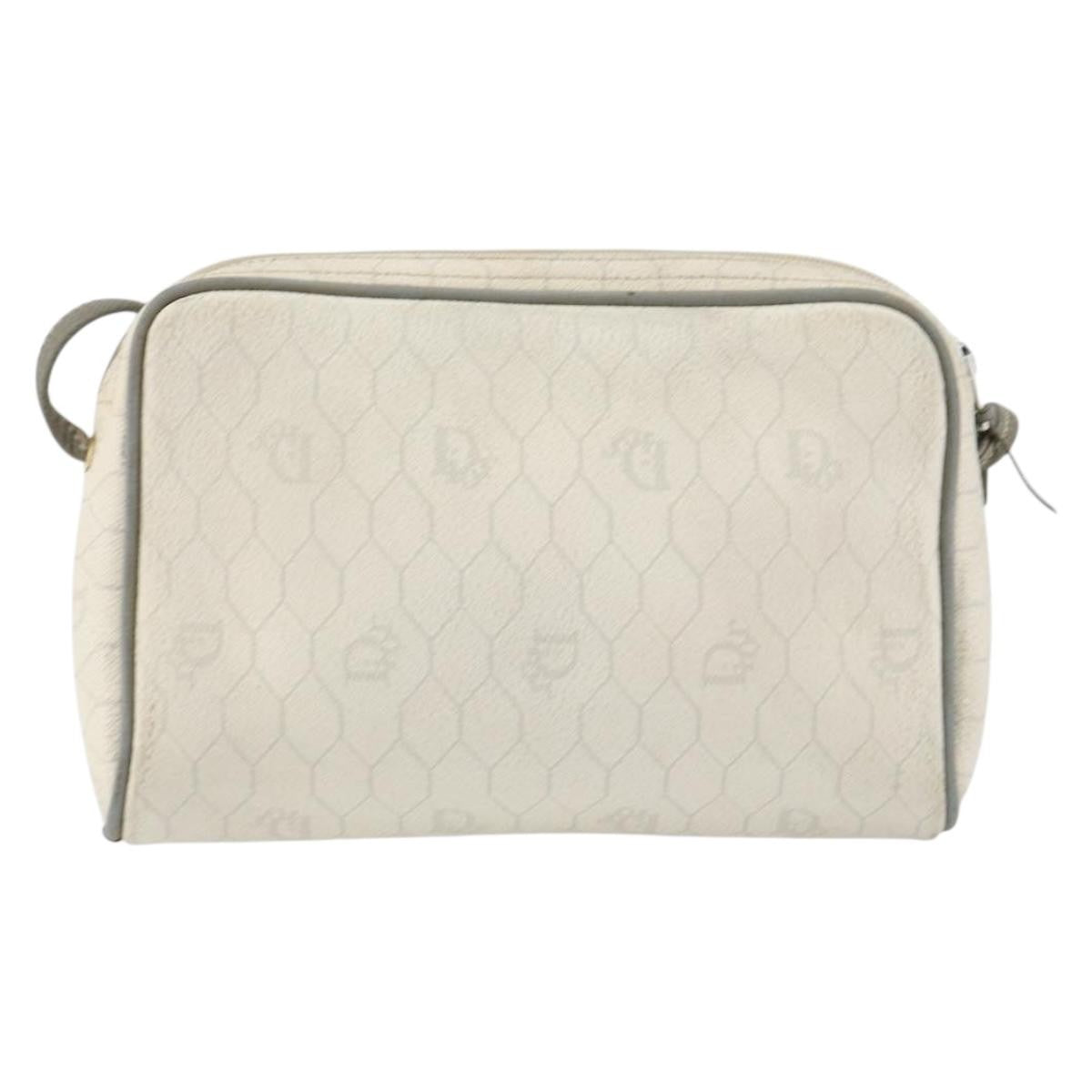 Christian Dior Vintage Honeycomb Shoulder Bag Canvas White Canvas Shoulder Bag Bag (Pre-Owned)