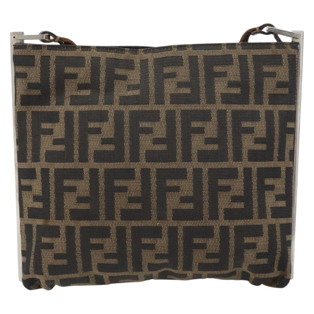 Fendi Vintage Shoulderbag Canvas Brown Canvas Shoulder Bag Bag