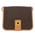 Celine Vintage Macadam Shoulder Bag Canvas And Leather Brown Canvas Shoulder Bag Bag