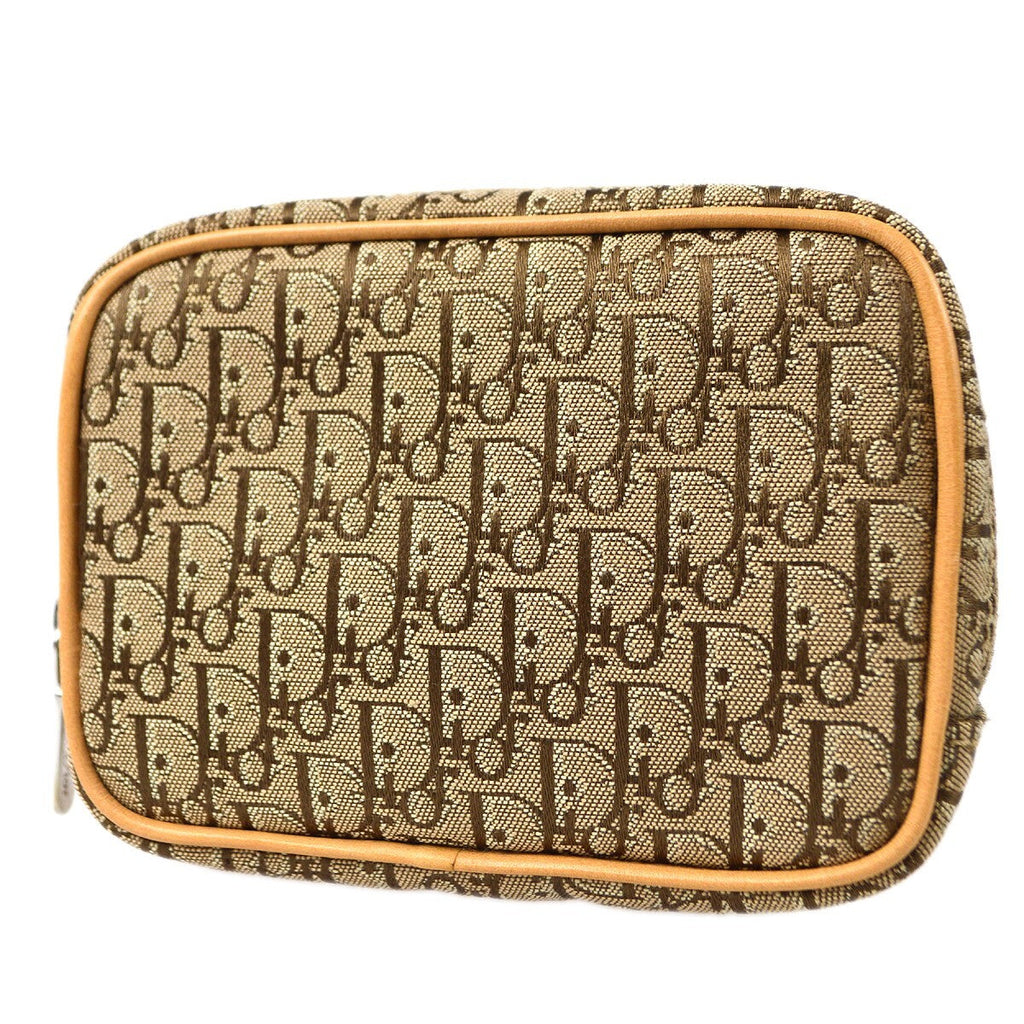 Christian Dior Vintage Trotter Pouch Canvas Beige Canvas Clutche & Pouche Bag (Pre-Owned)