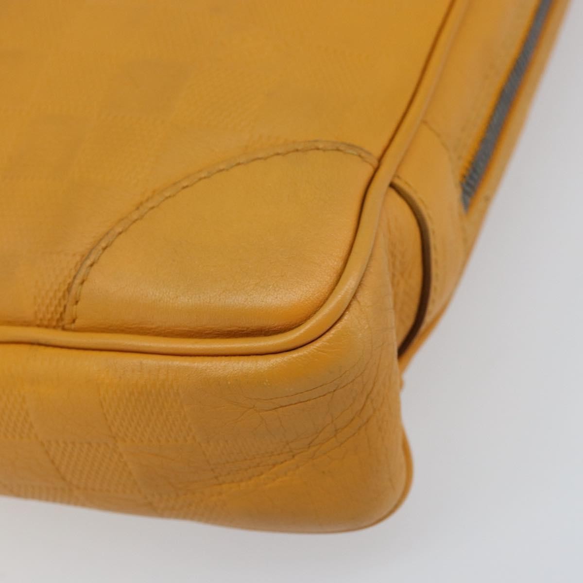 Louis Vuitton Porte-Documents Voyage Briefcase Damier Infini Leather Yellow Leather Briefcase Bag