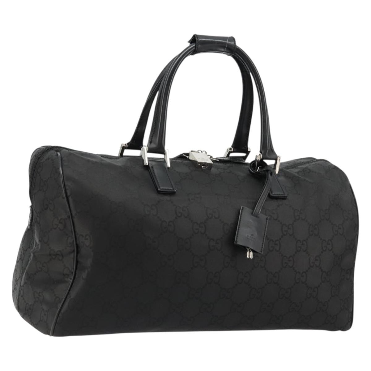 Gucci Duffle Bag Jumbo Gg Embossed Leather Black Pvc Handbag (Pre-Owned)