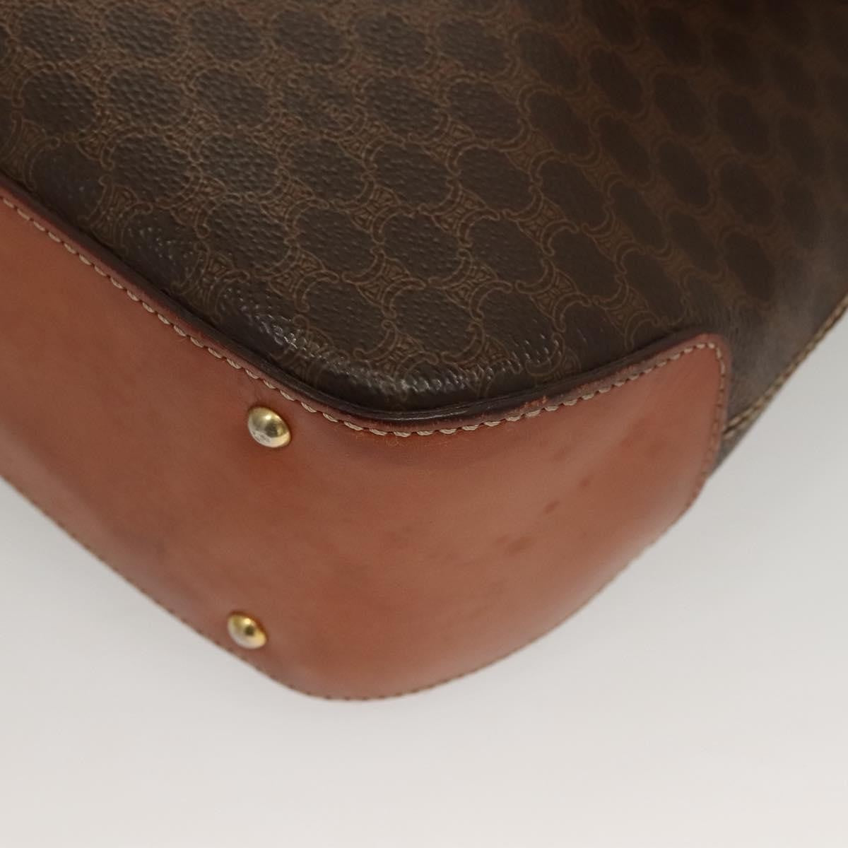 Celine Triomphe Vintage Handbag Macadam Canvas Brown Canvas Bag
