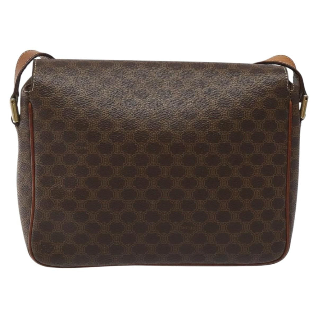 Celine Macadam Shoulder Bag Canvas Brown Canvas Shoulder Bag Bag