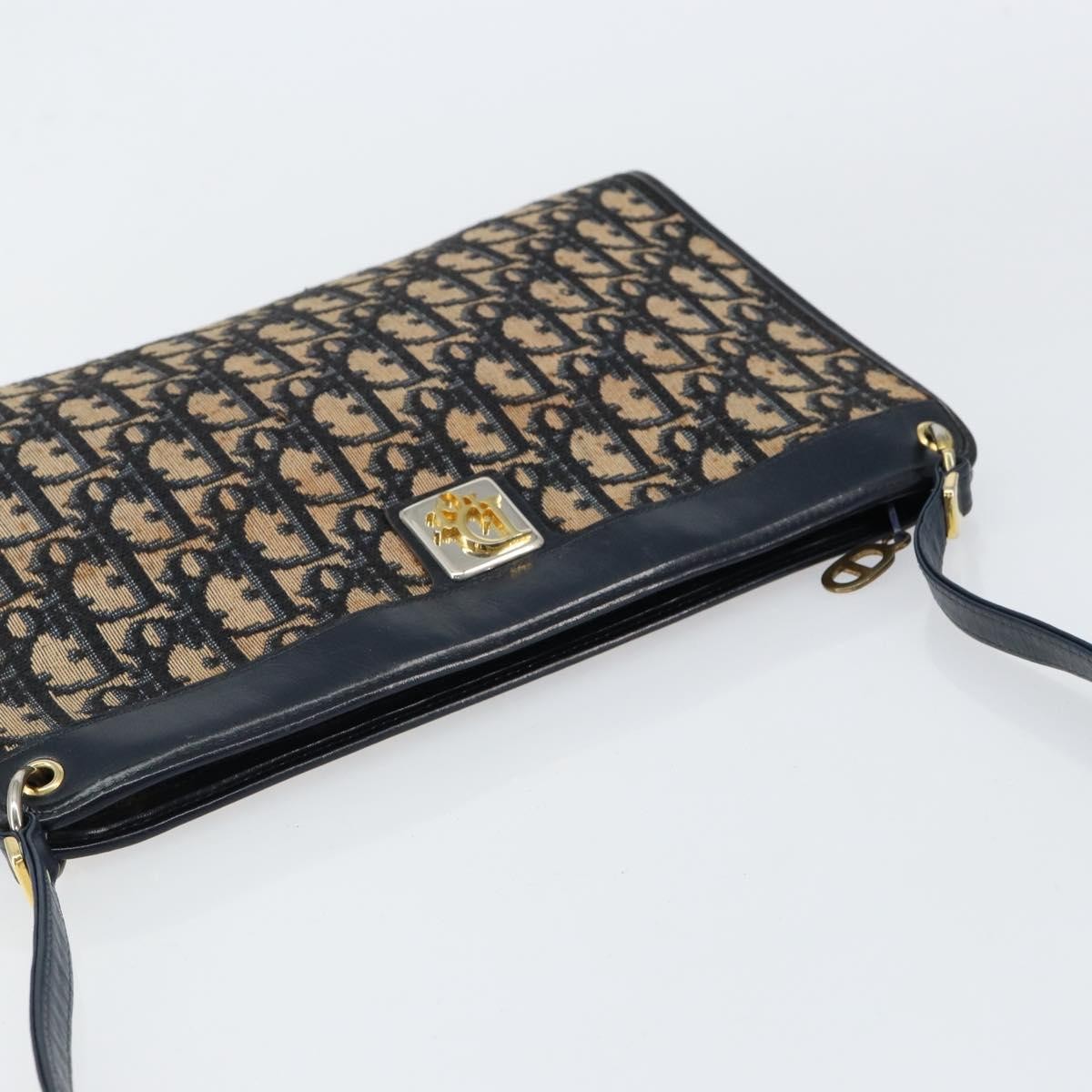 Christian Dior Vintage Trotter Shoulder Bag Canvas Navy Canvas Shoulder Bag Bag (Pre-Owned)