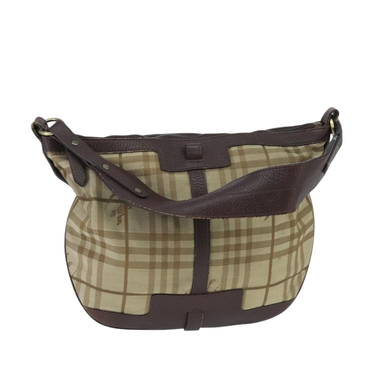 Burberry Nova Check Shoulder Bag Canvas And Leather Beige Canvas Shoulder Bag