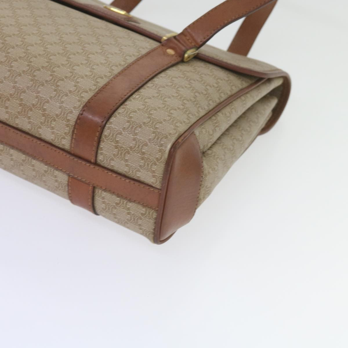 Celine Vintage Macadam Handbag Canvas And Leather Beige Canvas Handbag