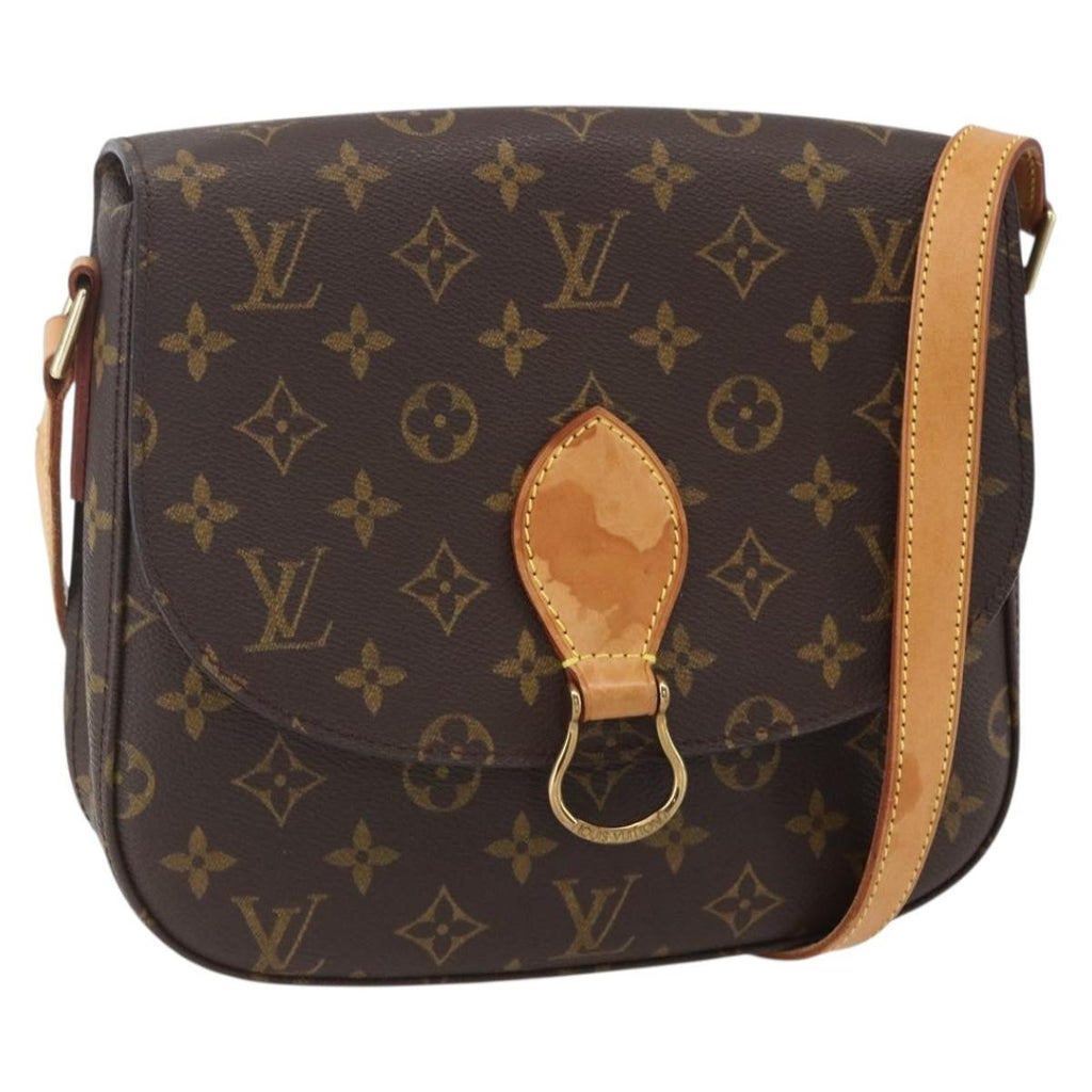 Louis Vuitton Saint Cloud Handbag Monogram Canvas Brown Canvas Shoulder Bag