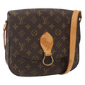Louis Vuitton Saint Cloud Handbag Monogram Canvas Brown Canvas Shoulder Bag