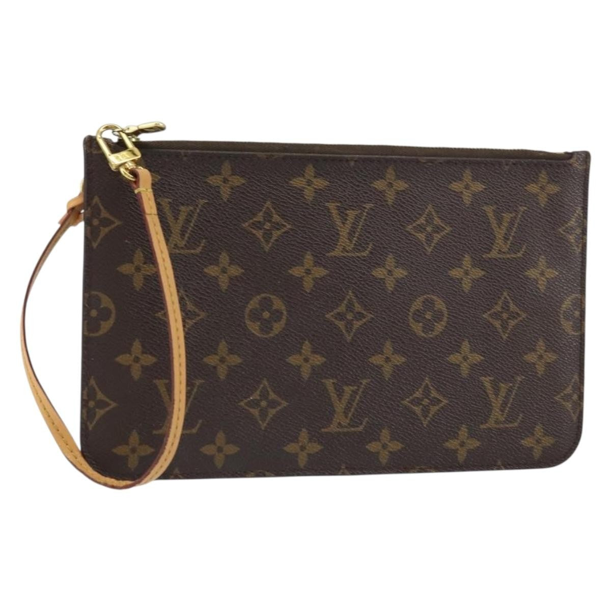 Louis Vuitton Neverfull Pochette Monogram Canvas Brown Canvas Clutche & Pouche Bag