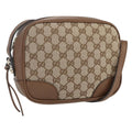 Gucci Bree Disco Crossbody Bag Gg Canvas With Leather Beige Canvas Crossbody Bag Bag (Pre-Owned)