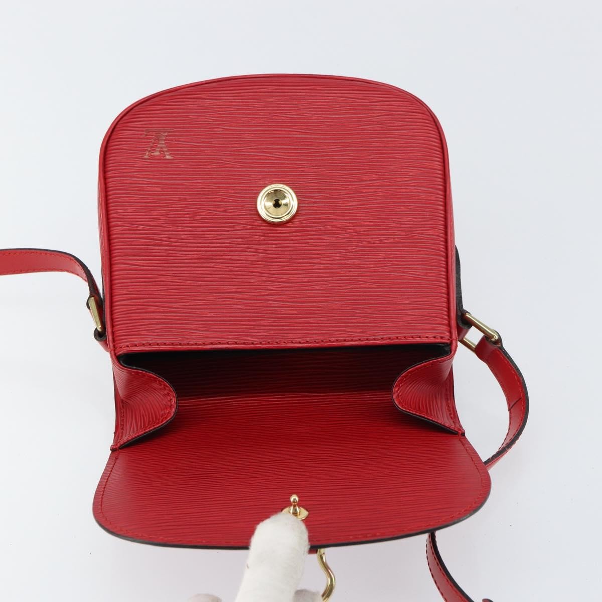 Louis Vuitton Saint Cloud Handbag Epi Leather Red Leather Shoulder Bag