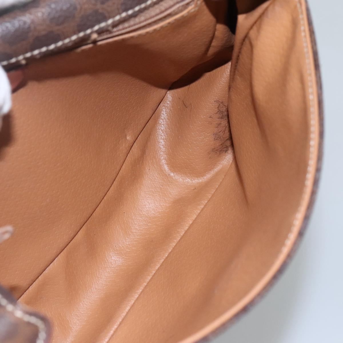 Celine Vintage Macadam Shoulder Bag Canvas Brown Canvas Shoulder Bag Bag