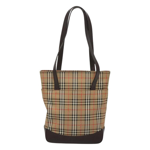 Burberry Nova Check Tote Canvas And Leather Beige Canvas Tote Bag