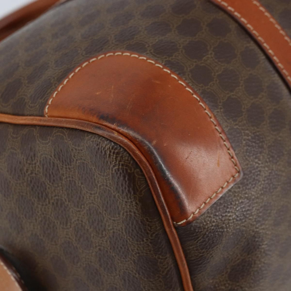 Celine Vintage Duffle Bag Canvas And Leather Brown Canvas Travel Bag Bag