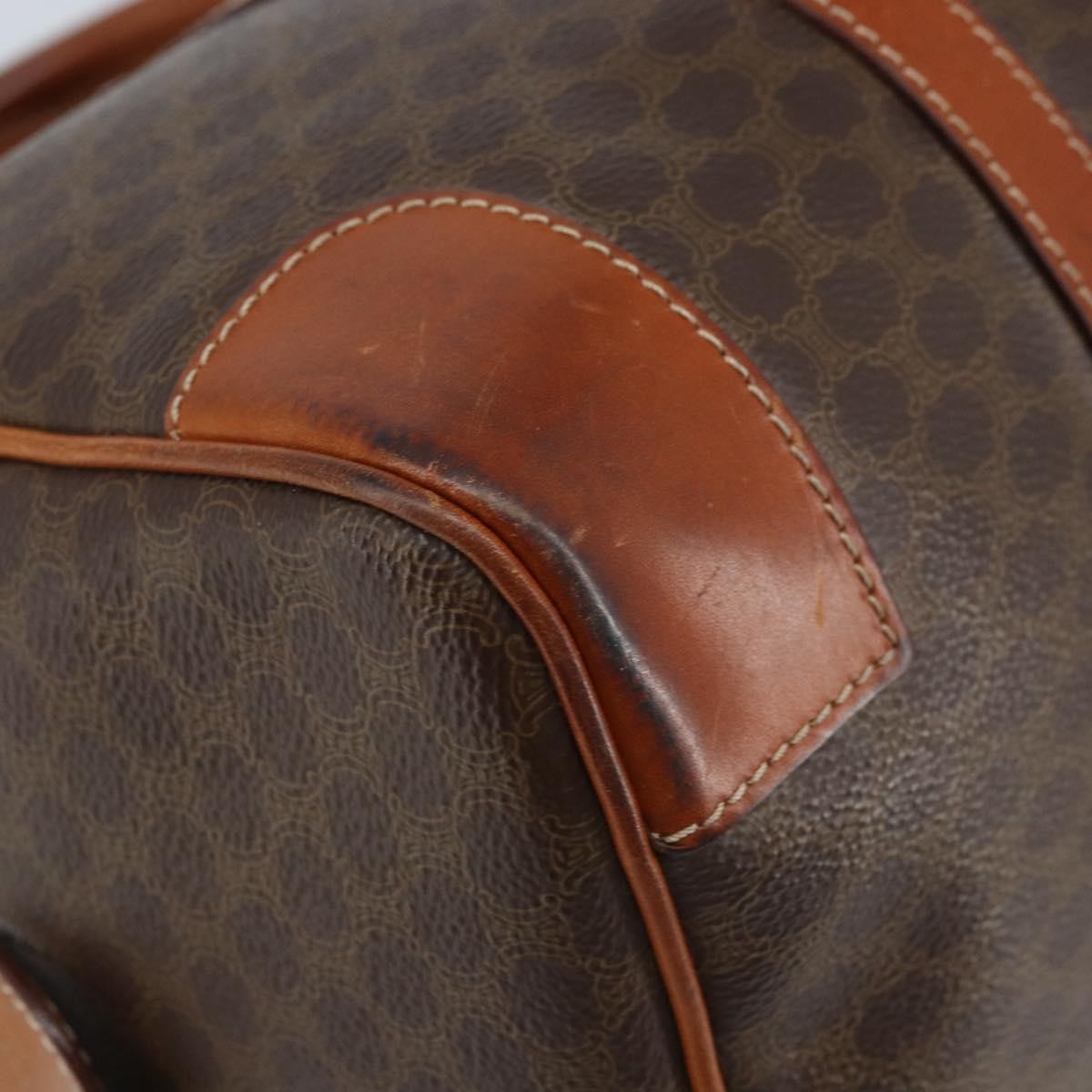 Celine Vintage Duffle Bag Canvas And Leather Brown Canvas Travel Bag Bag