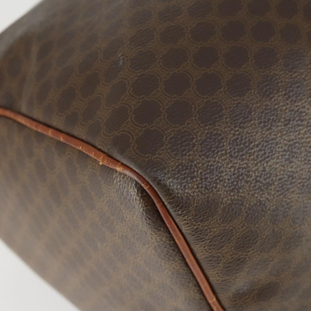 Celine Vintage Macadam Boston Bag Canvas Brown Pvc Travel Bag Bag