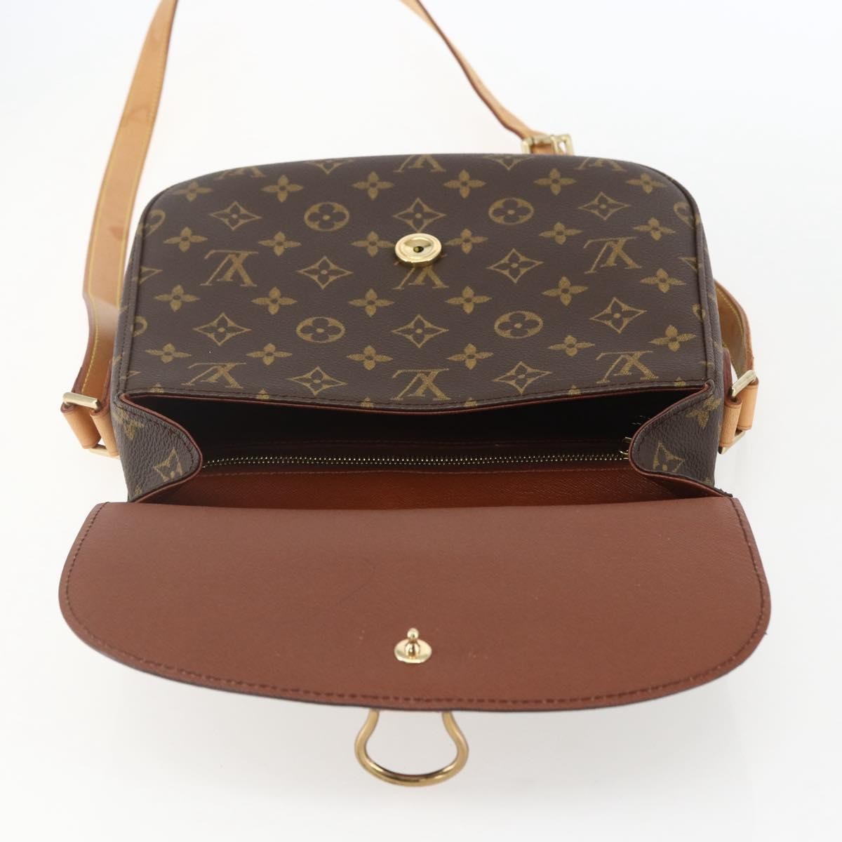 Louis Vuitton Saint Cloud Handbag Monogram Canvas Brown Canvas Shoulder Bag