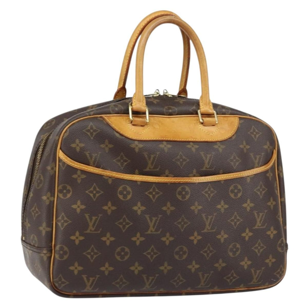Louis Vuitton Deauville Handbag Monogram Canvas Brown Canvas Handbag
