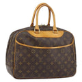 Louis Vuitton Deauville Handbag Monogram Canvas Brown Canvas Handbag