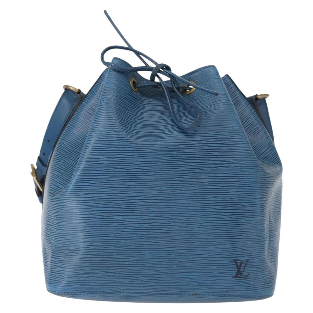 Louis Vuitton Petit Noe Handbag Epi Leather Blue Leather Shoulder Bag