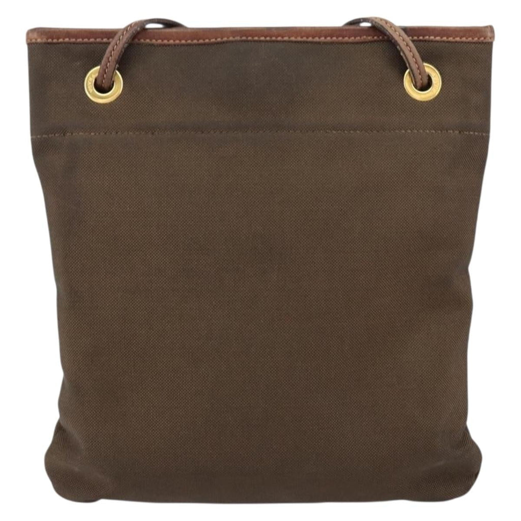 Prada Logo Flat Messenger Canvas Brown Canvas Shoulder Bag Bag