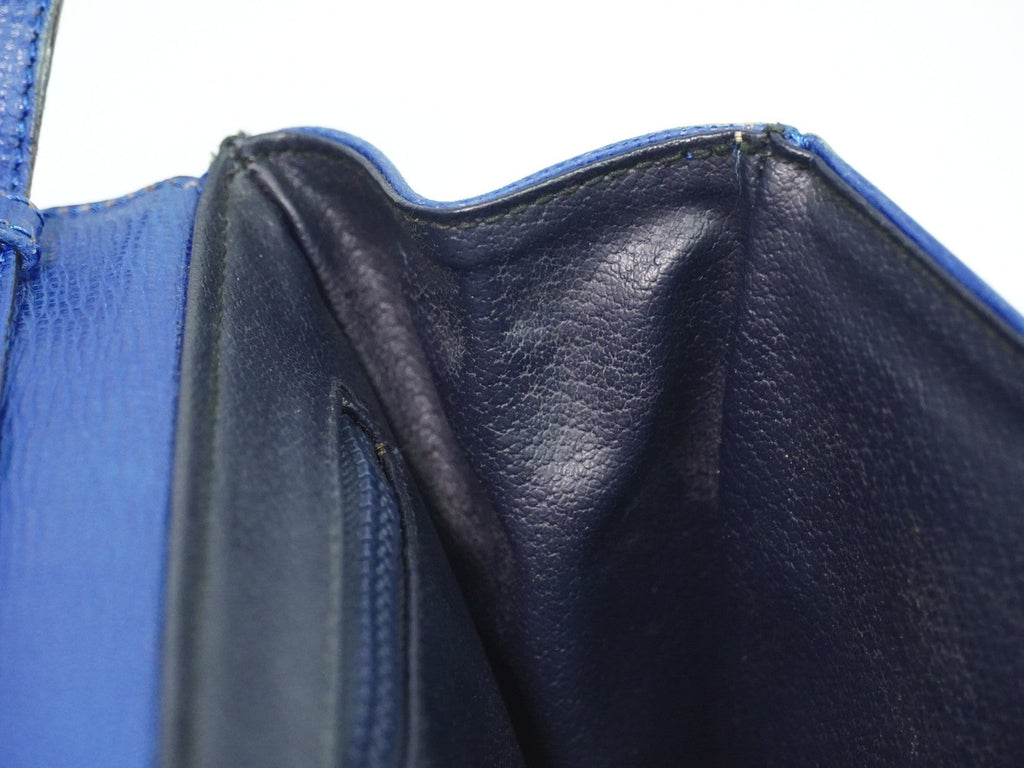 Celine Circle Logo Shoulder Bag Leather Blue Leather Shoulder Bag Bag
