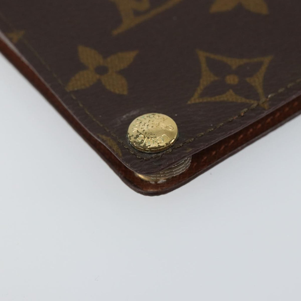 Louis Vuitton Porte Cartes Pression Card Case Monogram Canvas Brown Canvas Card Holders Accessory