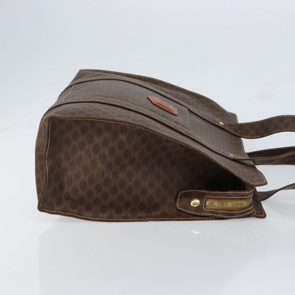 Celine Vintage Macadam Tote Bag Canvas Brown Canvas Tote Bag Bag