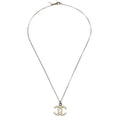 Chanel Cc Logo Pendant Necklace Metal Silver Silver_Plated Necklace Jewelry