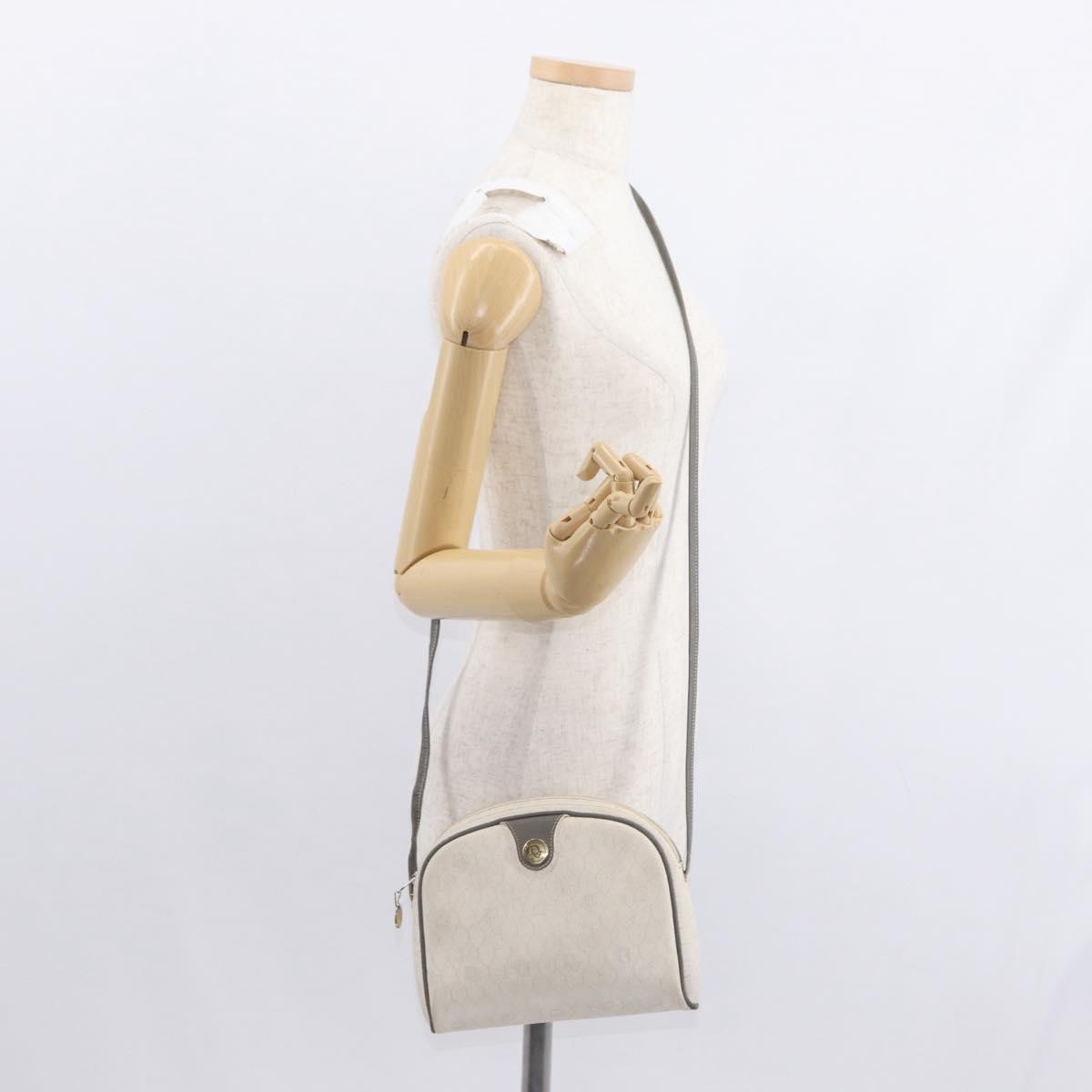 Christian Dior Vintage Honeycomb Shoulder Bag Canvas White Canvas Shoulder Bag Bag (Pre-Owned)