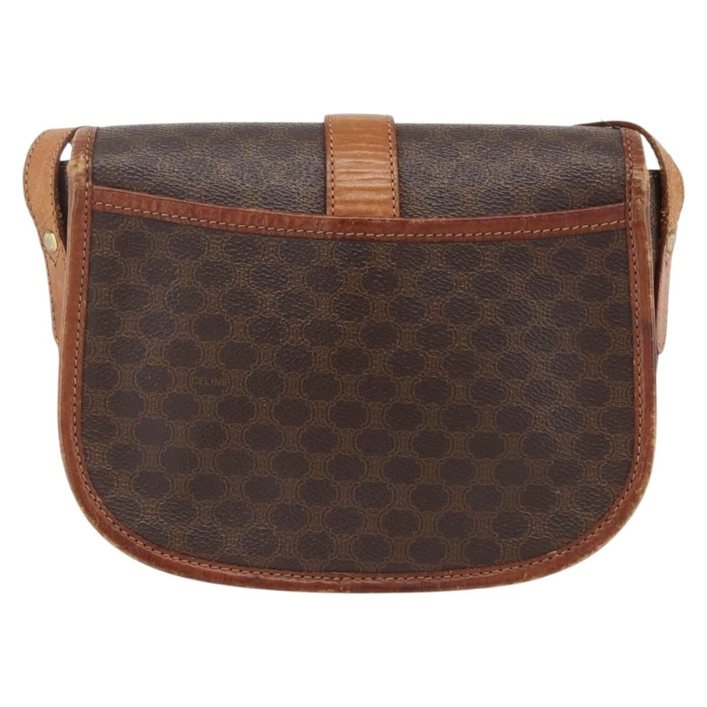 Celine Vintage Macadam Shoulder Bag Canvas And Leather Brown Canvas Shoulder Bag Bag