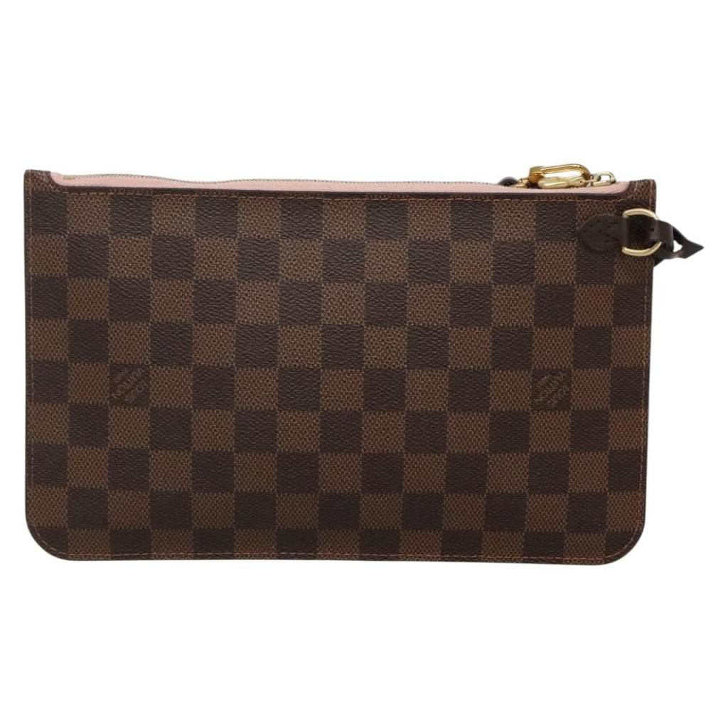 Louis Vuitton Neverfull Pochette Damier Brown Canvas Bag