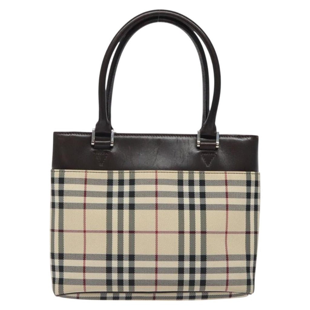 Burberry Nova Check Handbag Nova Check Canvas And Leather Beige Canvas Handbag