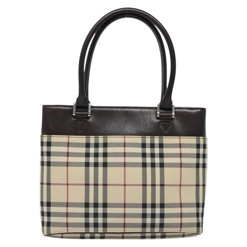 Burberry Nova Check Handbag Nova Check Canvas And Leather Beige Canvas Handbag